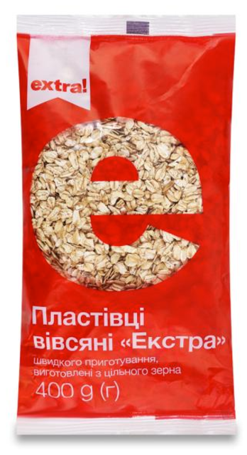 Пластівці Extra! вівсяні, 400г